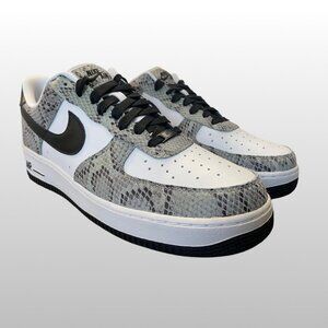 Nike Air Force 1 Low NBY "Snakeskin' White/Grey/Black Mens Size 12.5 (NEW)